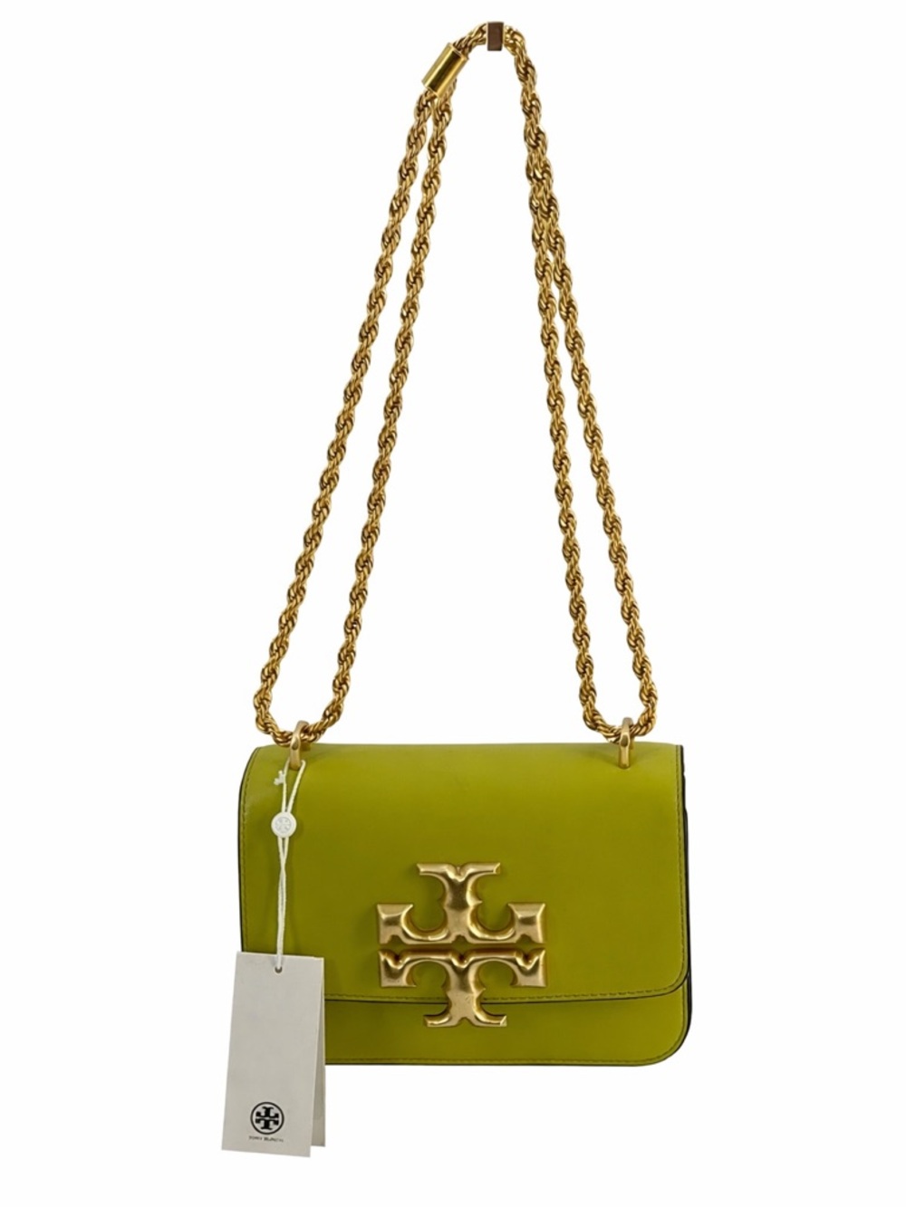Tory Burch Eleanor Small Convertible Lime Green Leather Crossbody Shoulder Bag - Picture 3 of 17